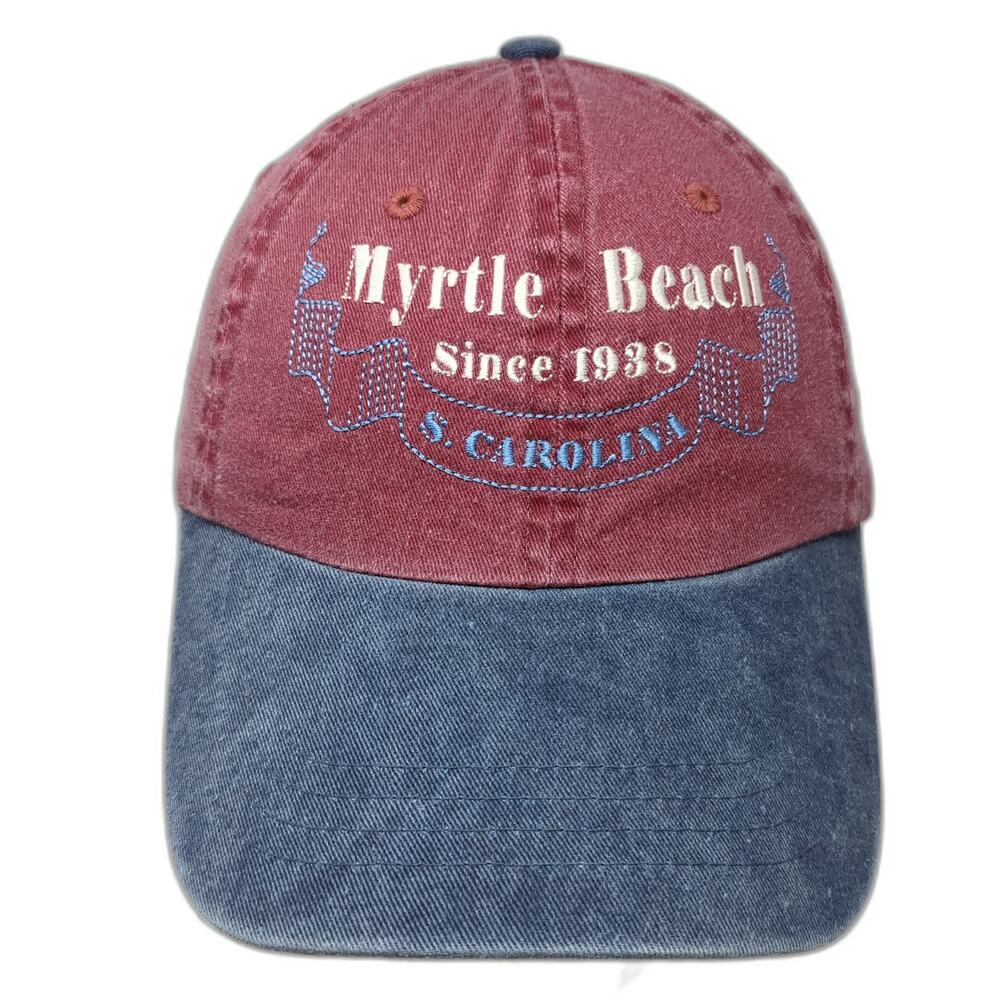 Strand Headwear Baseball Cap Red Blue One Size Myrtle Beach South Carolina Hat